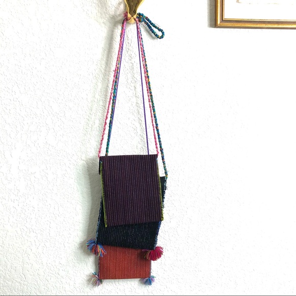 Costume Baldor Mexican Handmade Embroidered Floral Cross Body Bag - Picture 10 of 11